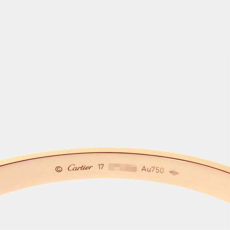 Pre Owned Cartier Love 18K Rose Gold Bracelet 17