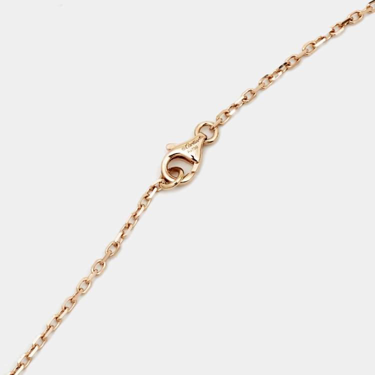 Pre Owned Cartier Trinity Diamond 18k Three Tone Gold Pendant Necklace