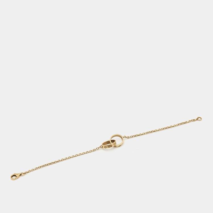 Pre Owned Cartier Love Interlocking Loop 18k Yellow Gold Bracelet