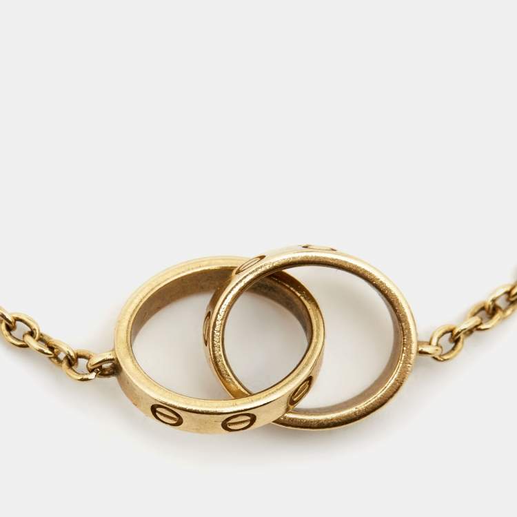 Pre Owned Cartier Love Interlocking Loop 18k Yellow Gold Bracelet