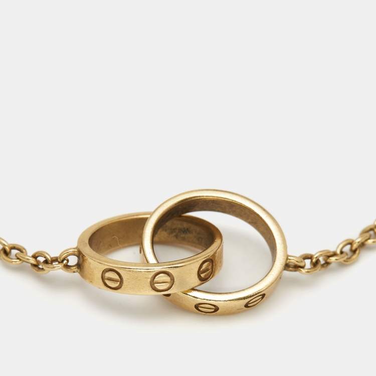 Pre Owned Cartier Love Interlocking Loop 18k Yellow Gold Bracelet