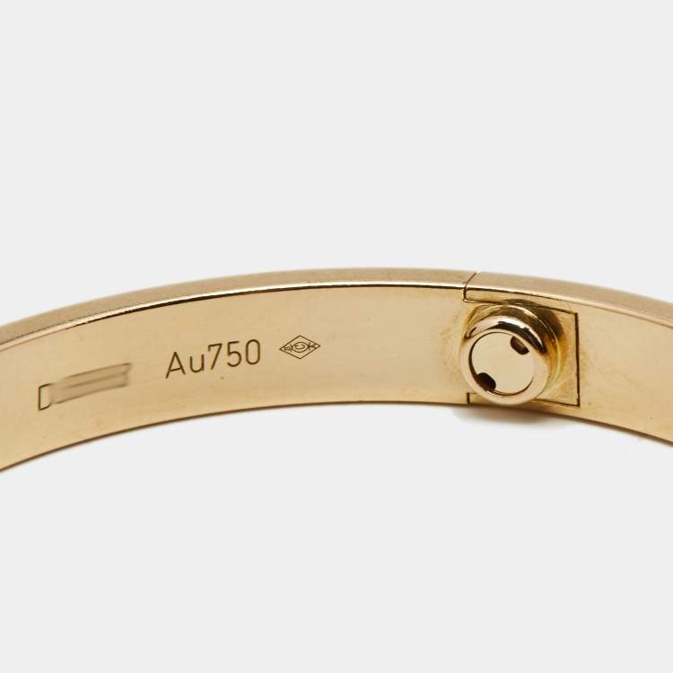 Pre Owned Cartier Love 18k Yellow Gold Bracelet 17