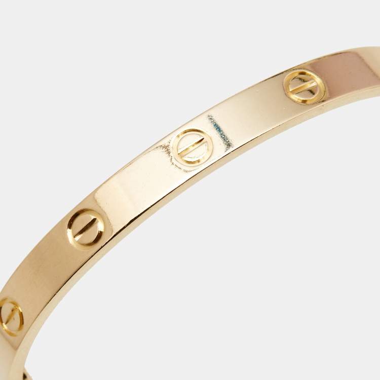 Pre Owned Cartier Love 18k Yellow Gold Bracelet 17