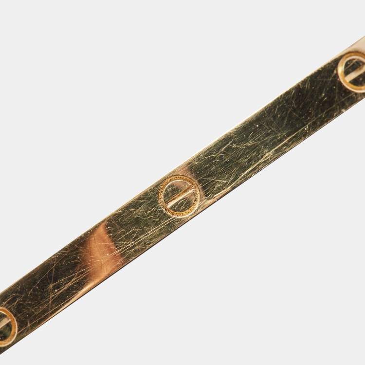 Pre Owned Cartier Love 18k Yellow Gold Small Model Bracelet 19