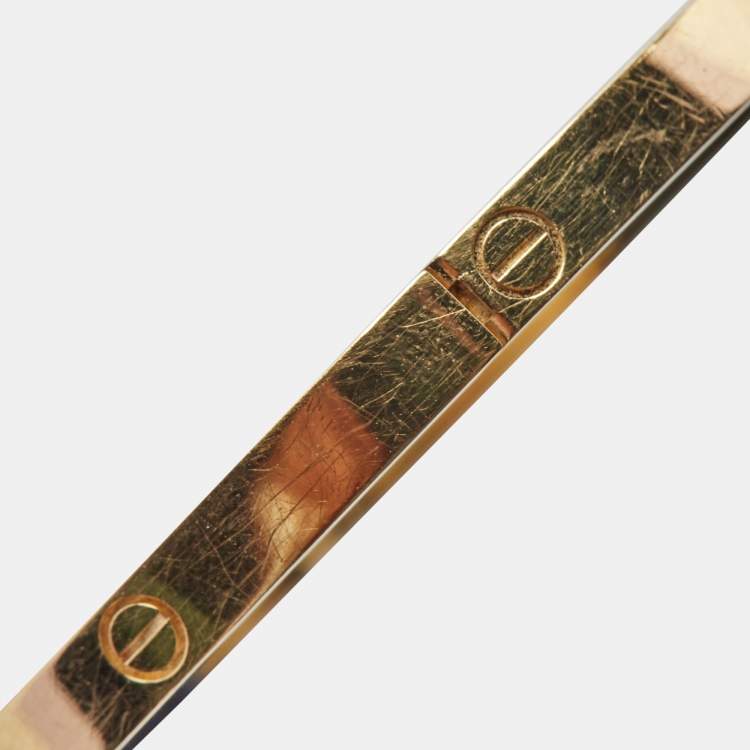 Pre Owned Cartier Love 18k Yellow Gold Small Model Bracelet 19