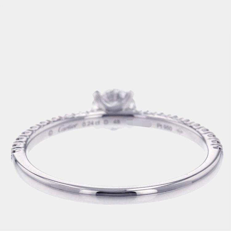 Pre Owned Cartier Etincelle de Cartier Platinum Diamond Ring EU 48