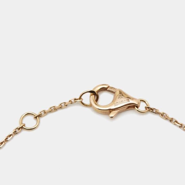 Pre Owned Cartier Amulette De Cartier Malachite Diamond 18k Yellow Gold XS Model Bracelet