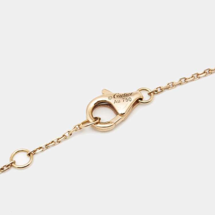 Pre Owned Cartier Amulette De Cartier Malachite Diamond 18k Yellow Gold XS Model Bracelet