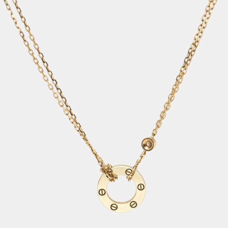 مملوكة مسبقًا Cartier Love Diamond 18k Yellow Gold Necklace