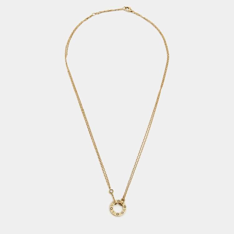 مملوكة مسبقًا Cartier Love Diamond 18k Yellow Gold Necklace