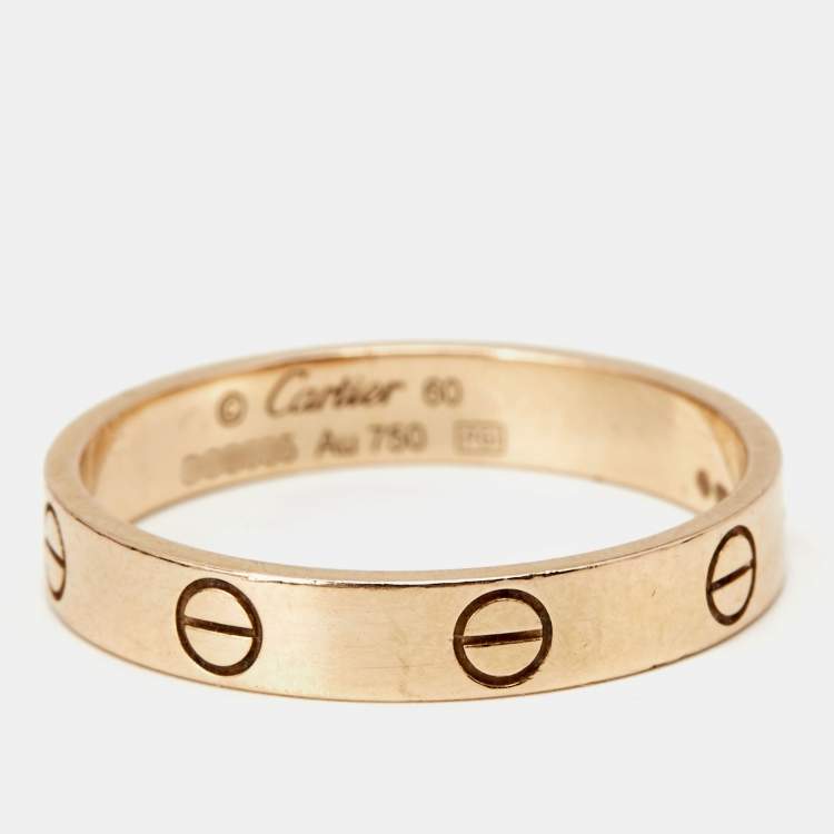 Pre Owned Cartier Love 18k Rose Gold Wedding Band Ring Size 60