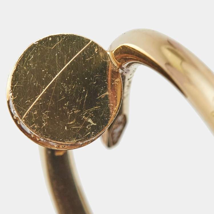 Pre Owned Cartier Juste Un Clou Diamond 18k Yellow Gold Bracelet 15
