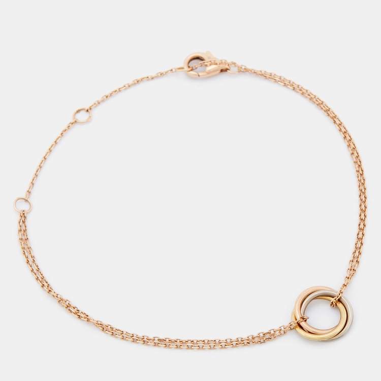 Pre Owned Cartier Trinity 18k Three Tone Gold Bracelet