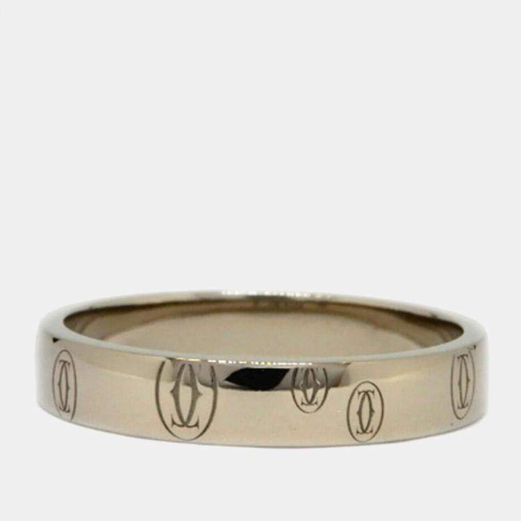 Pre Owned Cartier Happy Birthday 18K White Gold Ring EU 61