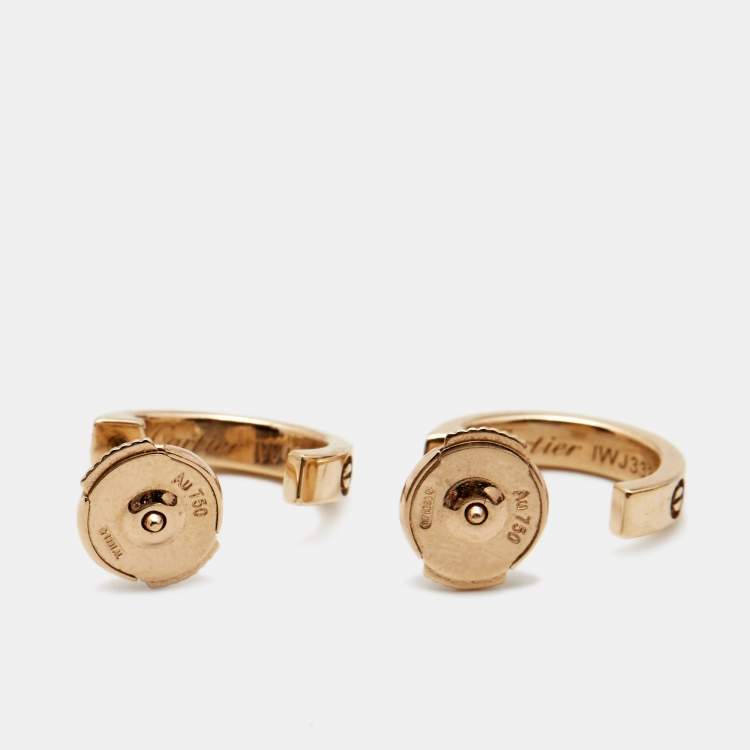 Pre Owned Cartier Love 18k Rose Gold Earrings