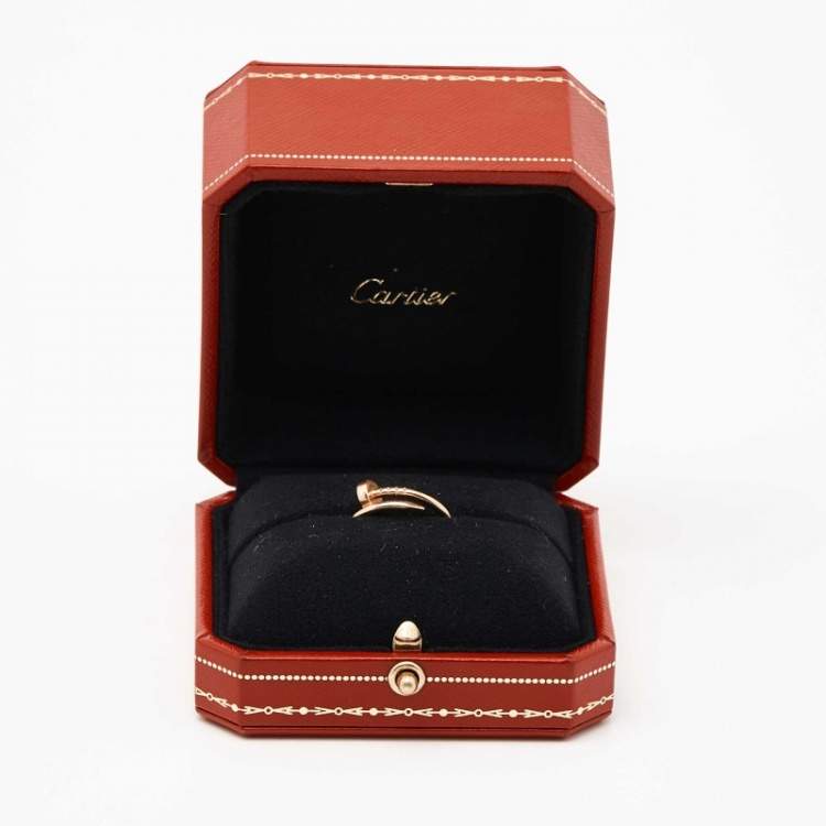 Pre Owned Cartier Juste Un Clou 18k Rose Gold Small Model Ring Size 52