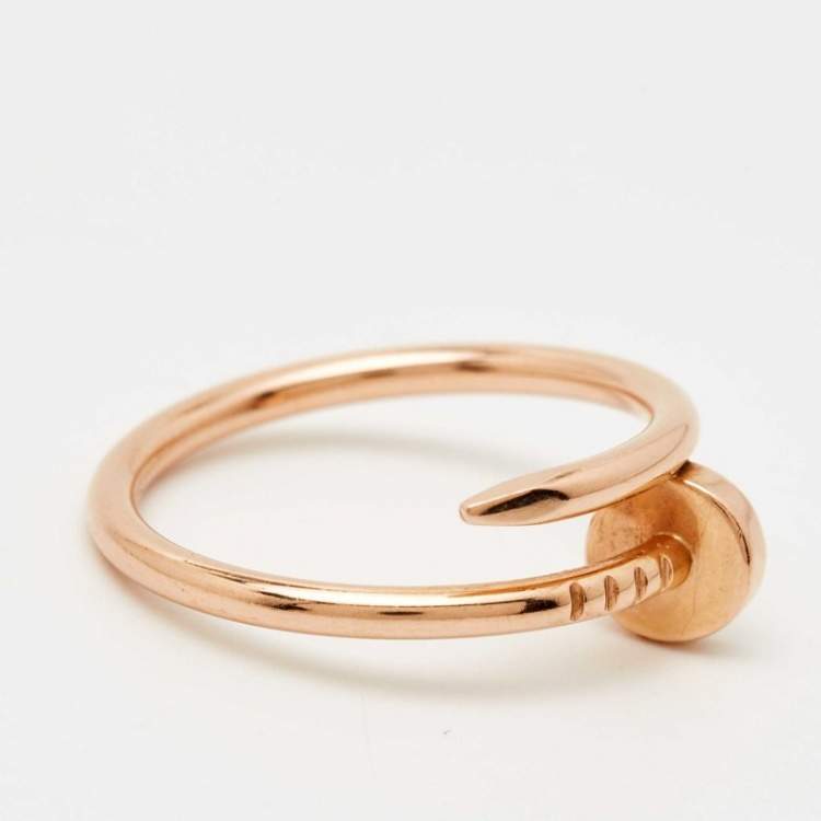 Pre Owned Cartier Juste Un Clou 18k Rose Gold Small Model Ring Size 52