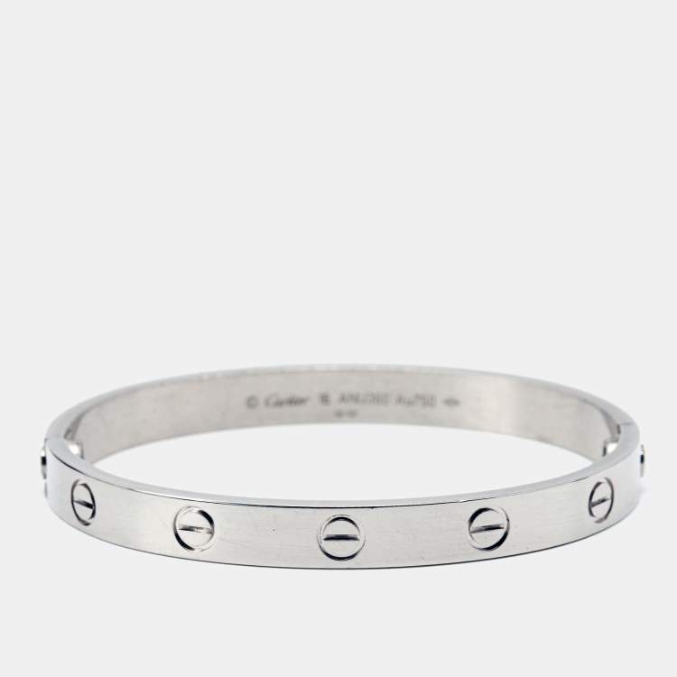 Pre Owned Cartier Love 18k White Gold Bracelet 16