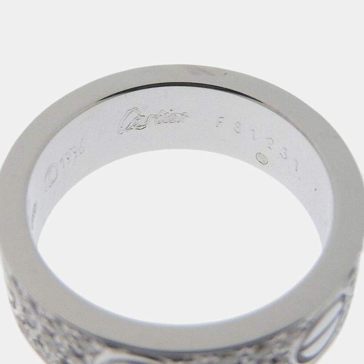 مملوكة مسبقًا Cartier Vintage Love 18K White Gold Diamond Ring EU 48