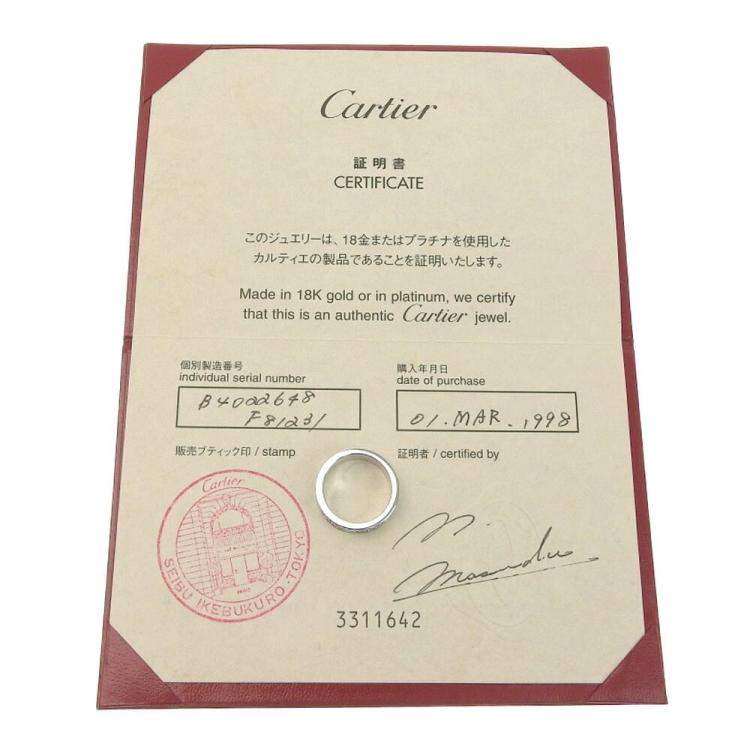 مملوكة مسبقًا Cartier Vintage Love 18K White Gold Diamond Ring EU 48