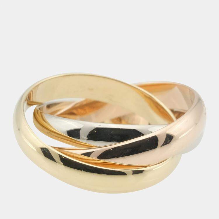 Pre Owned Cartier Les Must de Cartier 18K Yellow Rose and White Gold Ring EU 49
