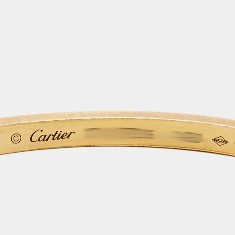 مملوكة مسبقًا Cartier Love Diamonds 18k Yellow Gold Small Model Bracelet 17