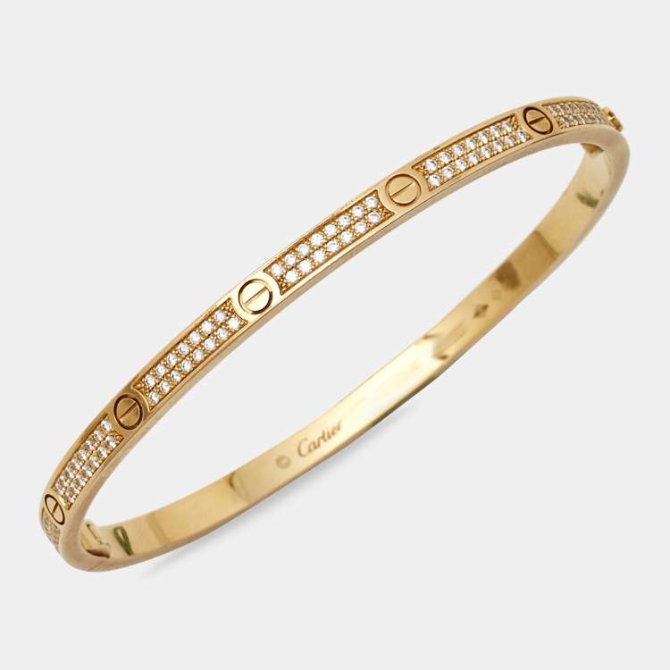 CRB6047617 - LOVE bracelet, small model, 6 diamonds - Pink gold, diamonds -  Cartier