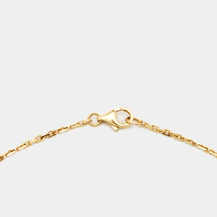 Pre Owned Cartier Love 3 Diamonds 18k Yellow Gold Necklace 