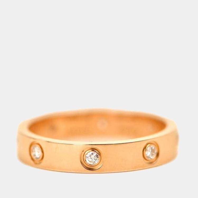 مملوكة مسبقًا Cartier LOVE Wedding Ring Rose Gold with 8 Diamonds Size 56