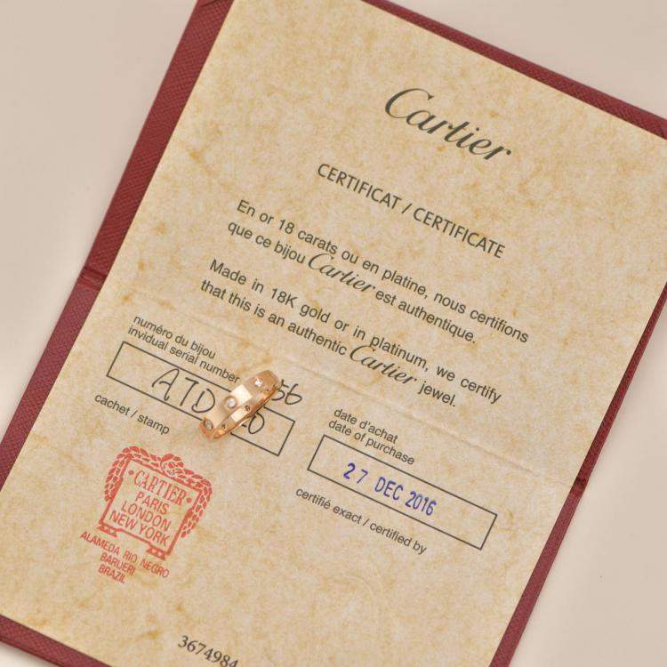 مملوكة مسبقًا Cartier LOVE Wedding Ring Rose Gold with 8 Diamonds Size 56