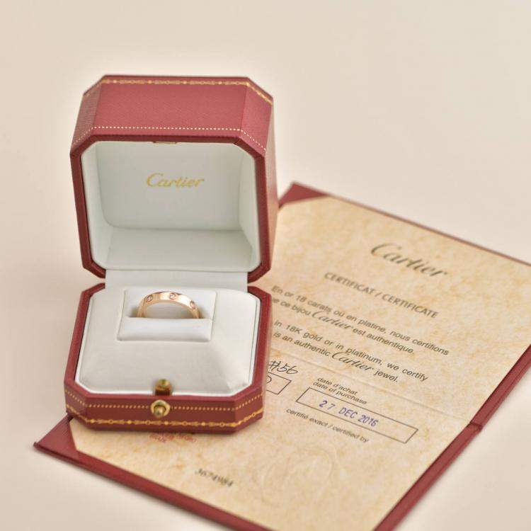 مملوكة مسبقًا Cartier LOVE Wedding Ring Rose Gold with 8 Diamonds Size 56