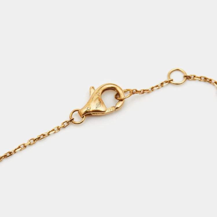 Pre Owned Cartier Amulette De Cartier Mother of Pearl Diamond 18k Yellow Gold XS Model Bracelet