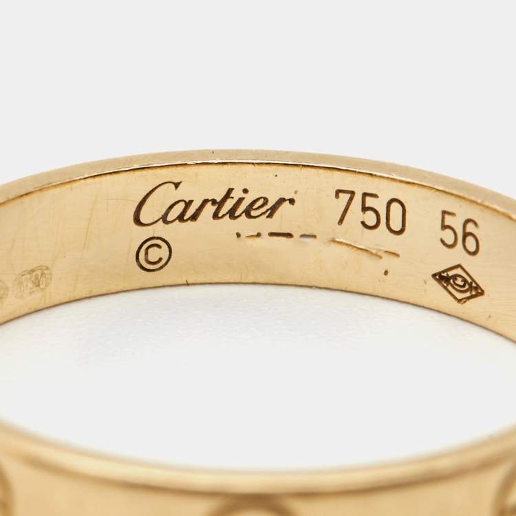 مملوكة مسبقًا Cartier Love 18k Yellow Gold Wedding Band Ring 56