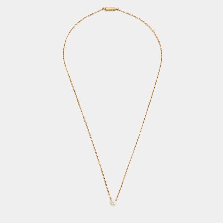 Pre Owned Cartier 1895  Diamond 18k Yellow Gold Necklace