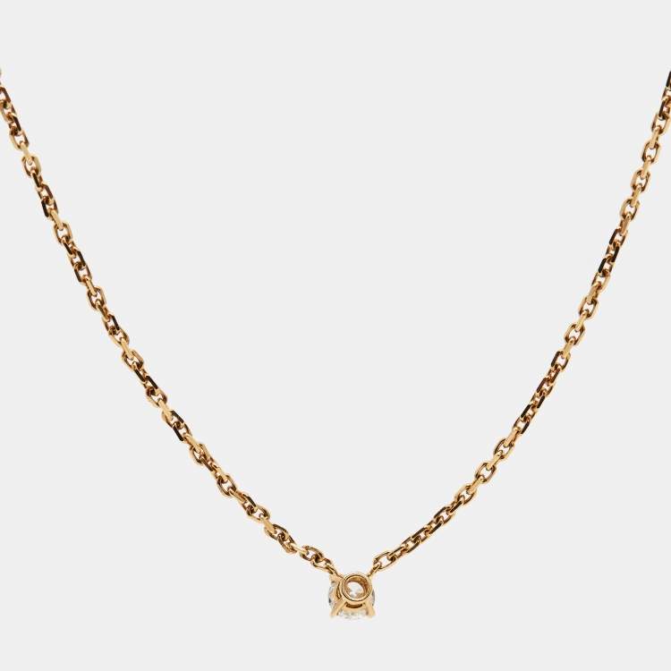 Pre Owned Cartier 1895  Diamond 18k Yellow Gold Necklace