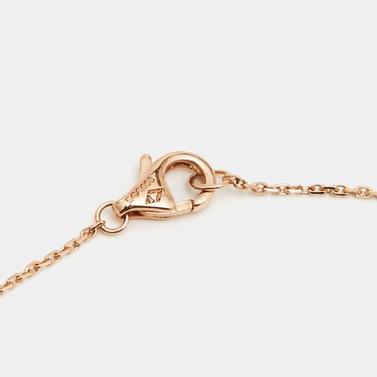Pre Owned Cartier Caresse d'Orchidees par Cartier Diamond Pink Chalcedony 18K Rose Gold Necklace