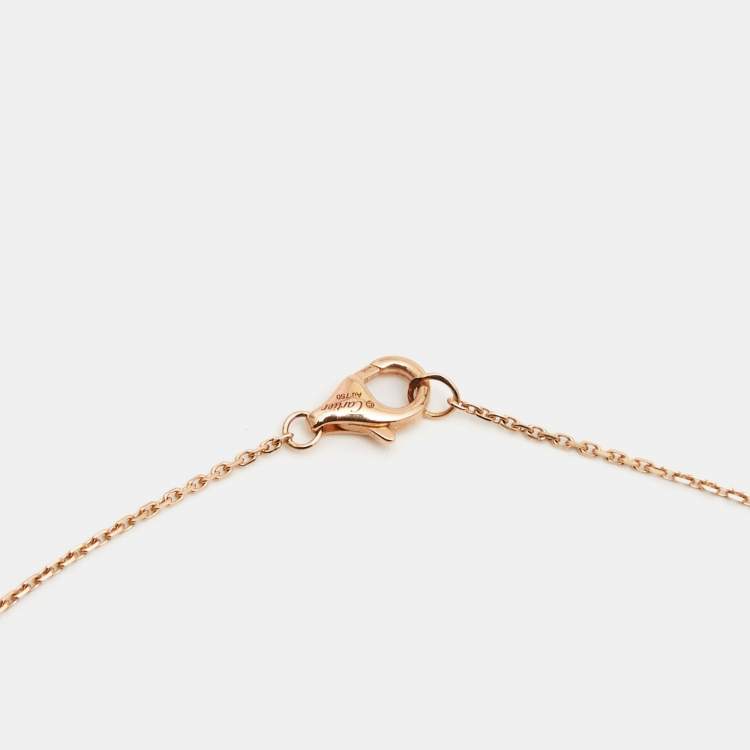 Pre Owned Cartier Caresse d'Orchidees par Cartier Diamond Pink Chalcedony 18K Rose Gold Necklace