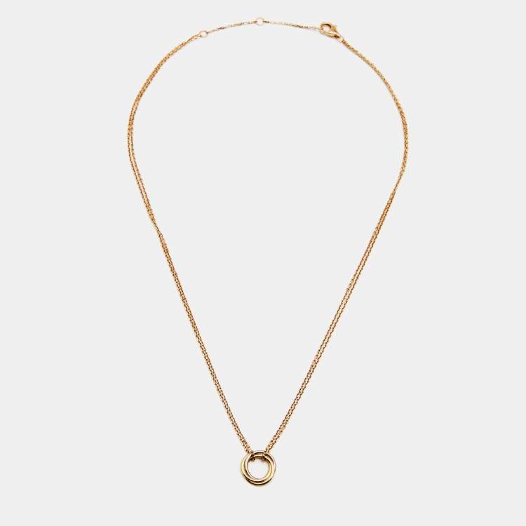 Pre Owned Cartier Trinity 18k Three Tone Gold Necklace