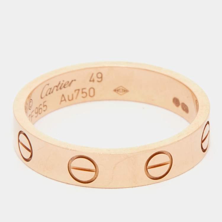 مملوكة مسبقًا Cartier Love 18k Rose Gold Wedding Band Ring Size 49