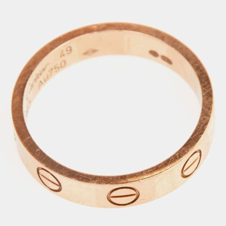 مملوكة مسبقًا Cartier Love 18k Rose Gold Wedding Band Ring Size 49