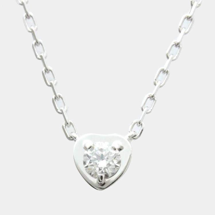 Cartier-Diamants-Légers-SM-1P-Diamond-Necklace-0.09ct-K18-RoseGold –  dct-ep_vintage luxury Store