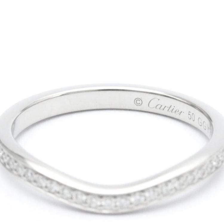 Pre Owned Cartier Ballerine Platinum Diamond Ring EU 50 