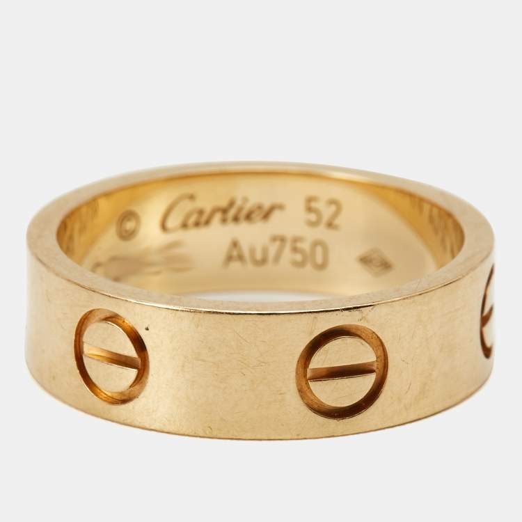 مملوكة مسبقًا Cartier Love 18k Yellow Gold Ring Size 52