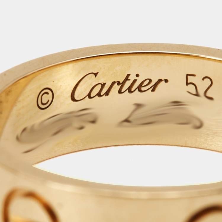 مملوكة مسبقًا Cartier Love 18k Yellow Gold Ring Size 52