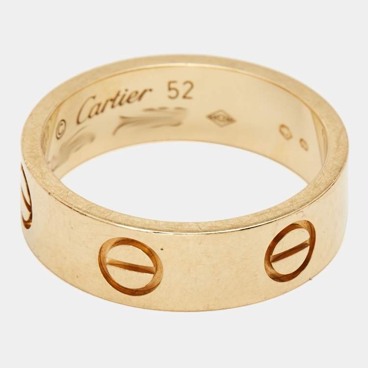 مملوكة مسبقًا Cartier Love 18k Yellow Gold Ring Size 52
