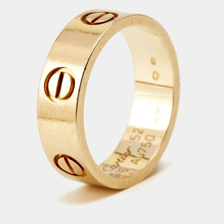 مملوكة مسبقًا Cartier Love 18k Yellow Gold Ring Size 52