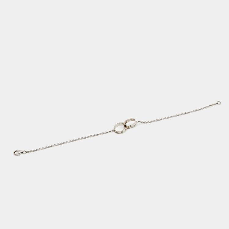 Pre Owned Cartier Love Interlocking Loops 18k White Gold Bracelet