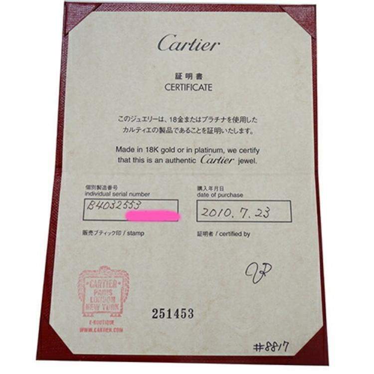 Pre Owned Cartier Love 18K White Gold Diamond Ring EU 53