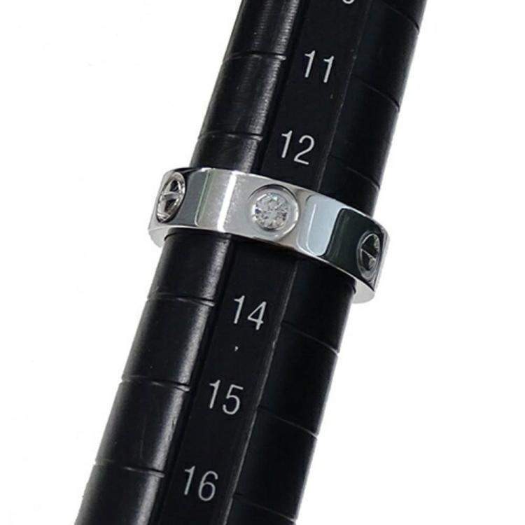 Pre Owned Cartier Love 18K White Gold Diamond Ring EU 53