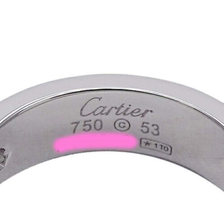 Pre Owned Cartier Love 18K White Gold Diamond Ring EU 53